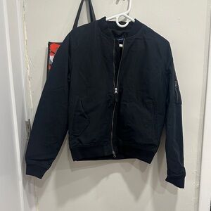 Unisex Black Bomber Jacket